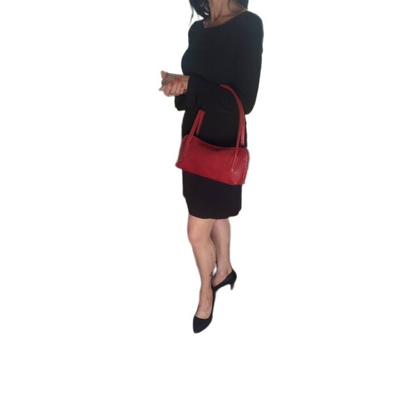 Genuine Charlie Leather "Caterina" Small Red Leather Handbag-NWT - Picture 13 of 14